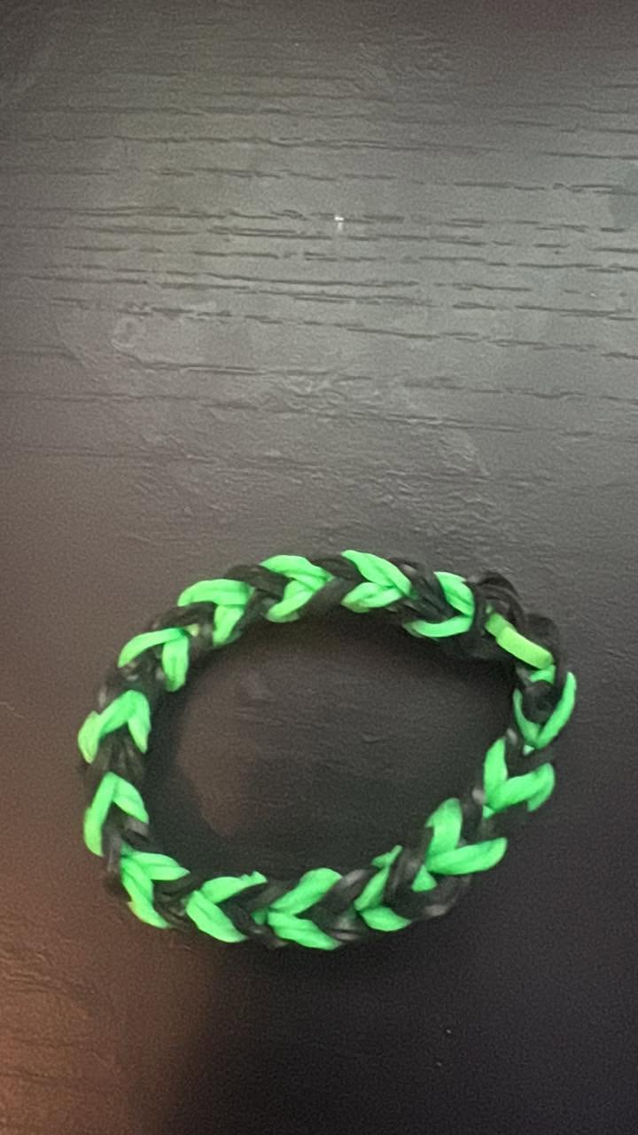 Black and green double banded bracelet